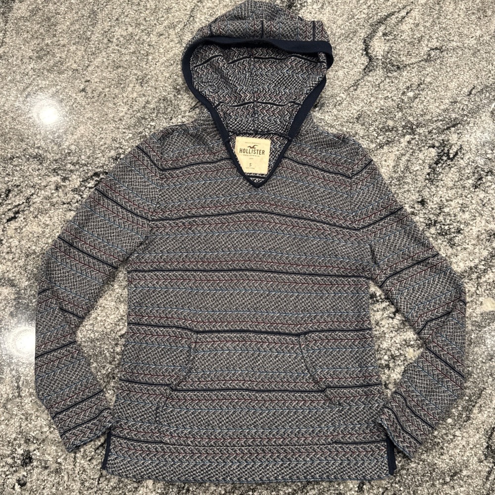 Vintage Hollister Baja Hoodie Sweatshirt Womens Small Striped Rug‎ Beach Surfer